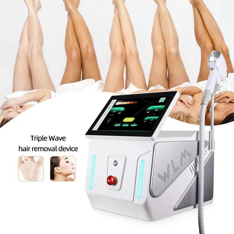 Portable Diode Laser Hair Removal Machine 755 808 1064nm Laser Hair Removal Titanium Laser Hair Removal