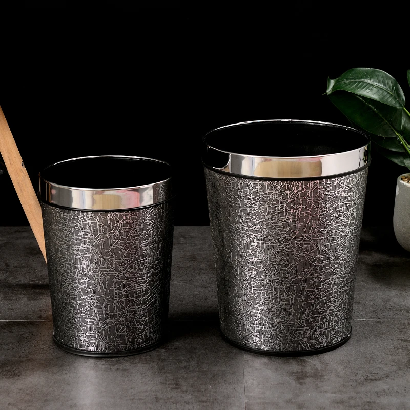 Waste Bin Room Garden Aesthetic Charms Bins Gold Recycle Cleaning Garbage Bucket Office Toilet Poubelle Home Items Bins