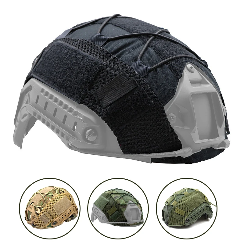 1 SZTUK Pokrowiec na hełm taktyczny do szybkiego kasku MH PJ BJ Airsoft Army Helmet Cover Akcesoria Siatka na kask rowerowy z elastycznym sznurkiem