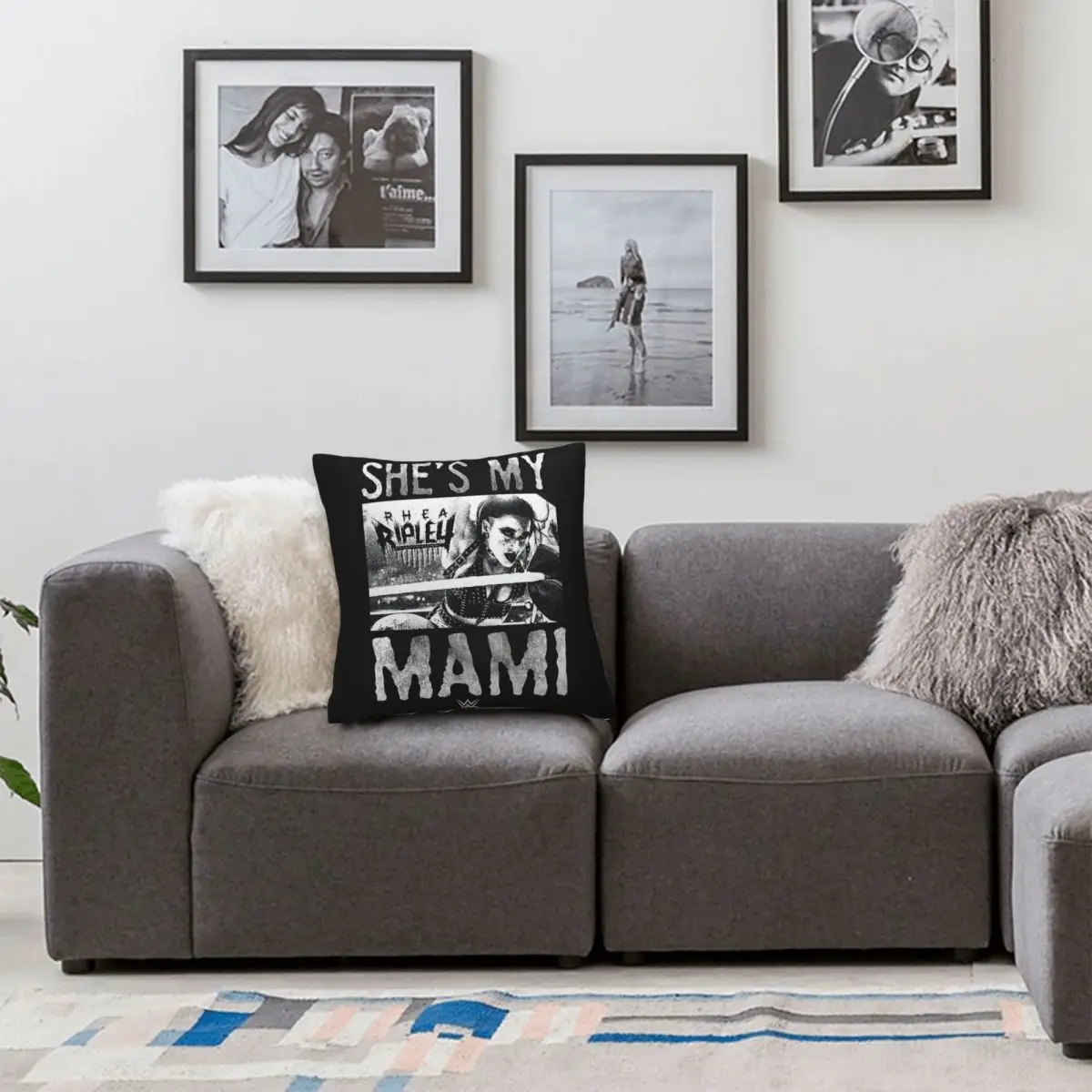 Rhea Ripley She Is Mami Square Pillowcase Pillow Cover Cushion Zip Decorative Comfort Throw Pillow for Home Living Room