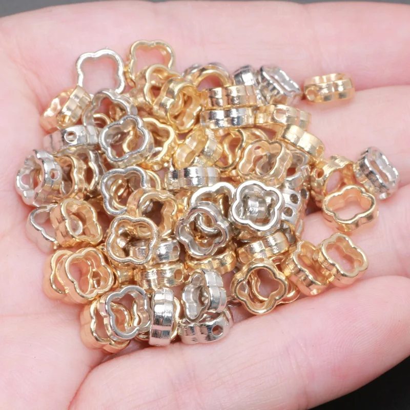 100pcs 7mm Hollow Flower Frame Beads CCB Loose Spacer Beads For Jewelry Making DIY Necklace Bracelets Charm Handmade Accessories