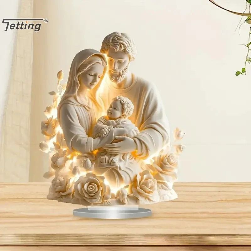 2026 جديد المهد يسوع الولادة المشهد عيد الميلاد الجدول محور ملحق 2D شقة الاكريليك للمنزل مكتب الديكور حزب الحلي #1