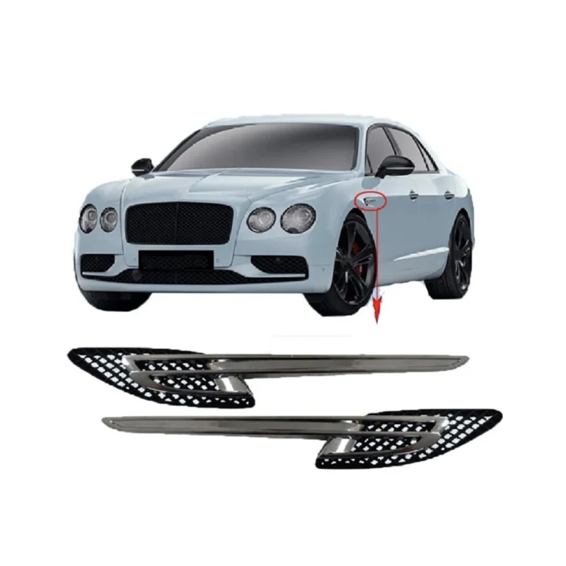 

For 2016-2018 BENTLEY CONTINENTAL GT Flying Spur Fender Vent Hole Black and Chrome
