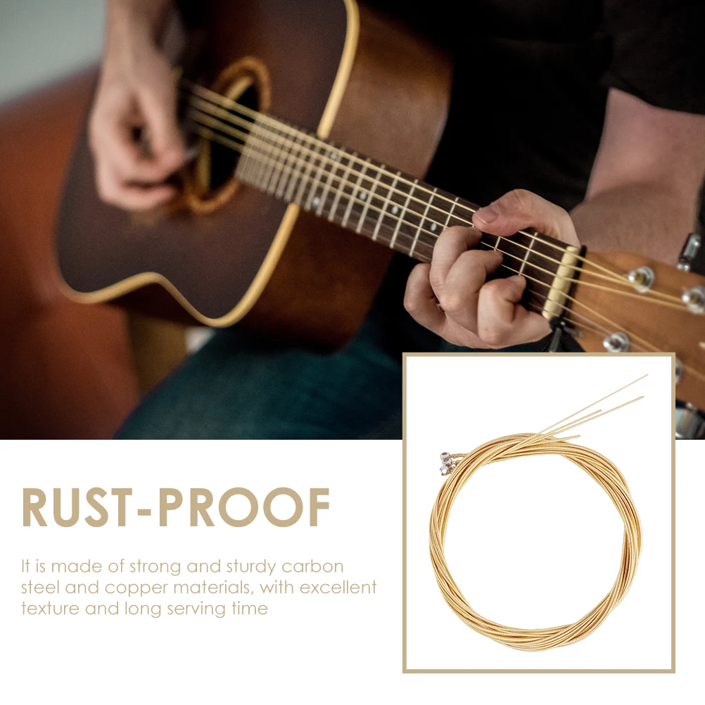 

1 Set Professional Acoustic Bass Replacement Strings Durable Carbon Steel Brass Material Long Lasting Portable Practical Gift