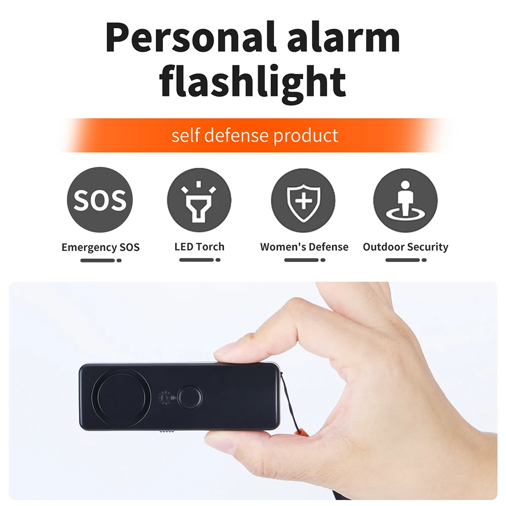 Multifunctional Portable Security Alarm Rectangular Torch Lady Elderly Children Safety Alarms