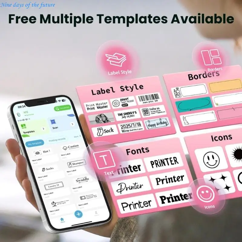 Bluetooth-compatible Thermals Label Maker Fast Charging Included For Mobile Device Label Printing E65A