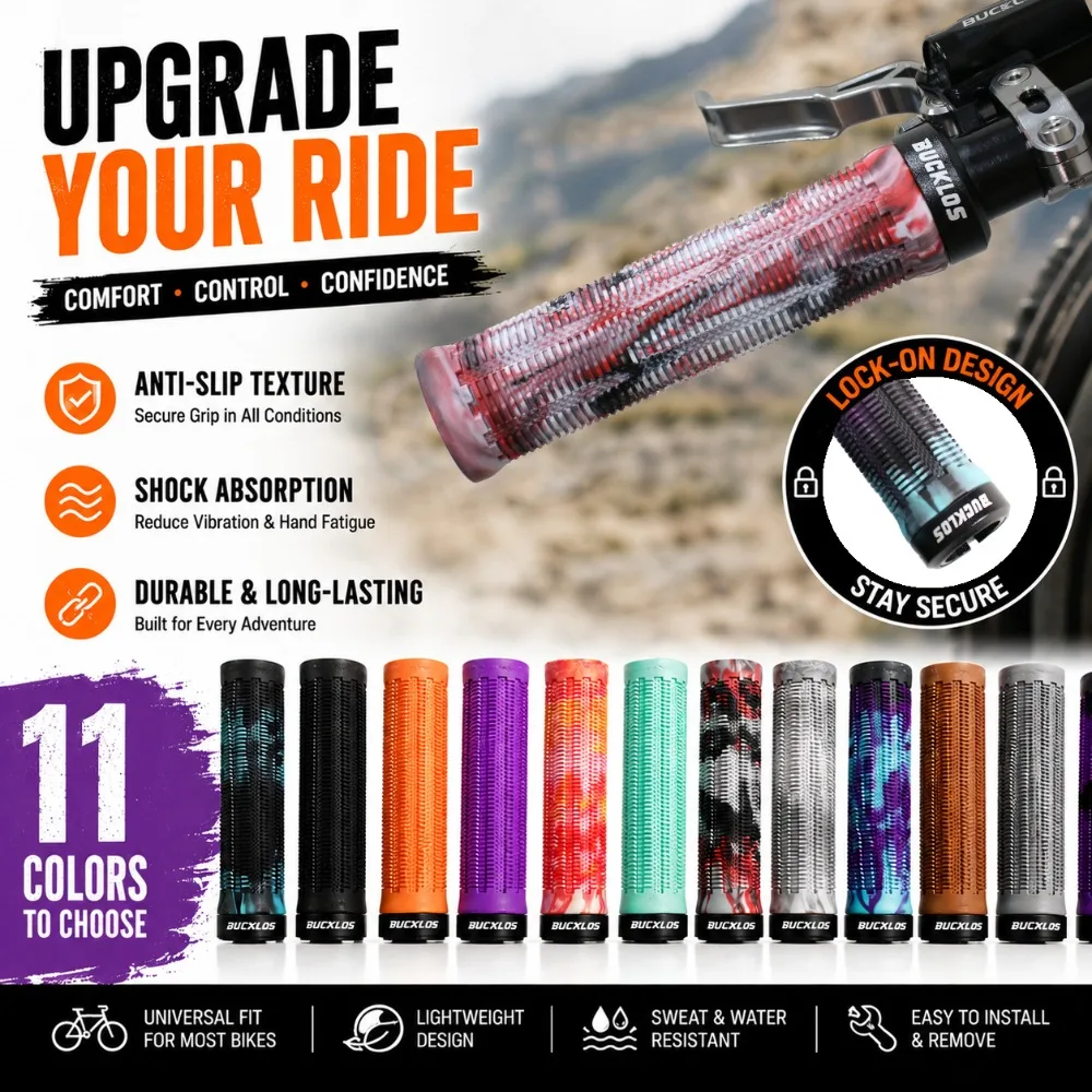BUCKLOS Fahrrad-Lenkergriffe Hochwertige Mountainbike-Griffe Rutschfeste Fahrradgriffe Stoßdämpfung Fahrradlenker Radzubehör – Detail 25