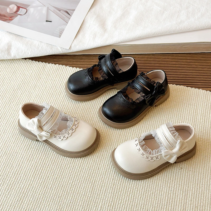 

Детские туфли Мэри Джейн на весну-осень с бантом, модные школьные кожаные туфли для девочек, на толстой нескользящей подошве, для свадьбы и вечеринок