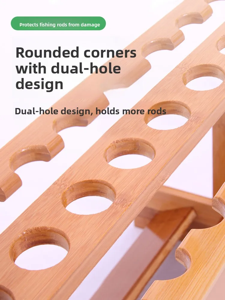 Umi Bamboo Fiing Rod Display Stand Multi-Functional Real Wood for Home Storage And Fiing Gear op Placement