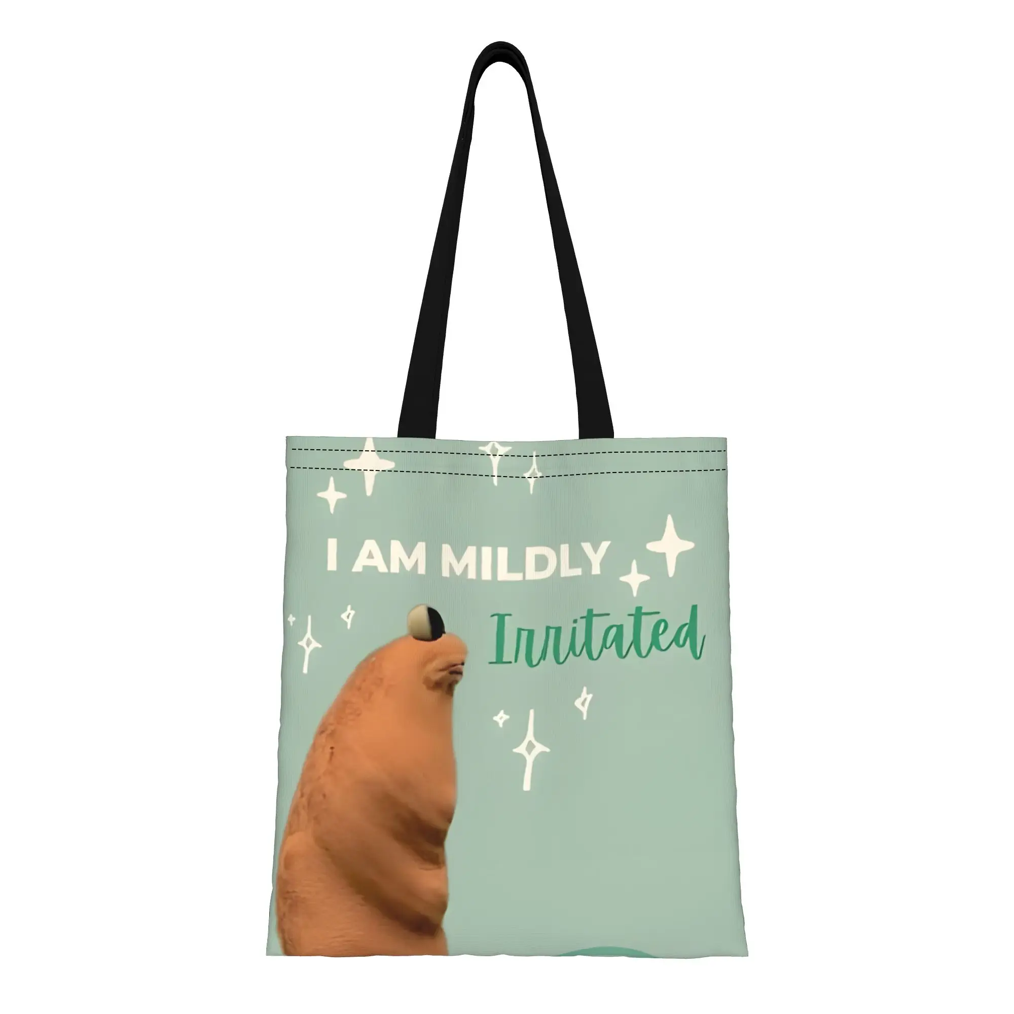 Marcus The Worm I Am Mildly Irritated Marcus The Worm Canvas Tote Bag Perfect for Outdoor Women's Top-Handle Bags