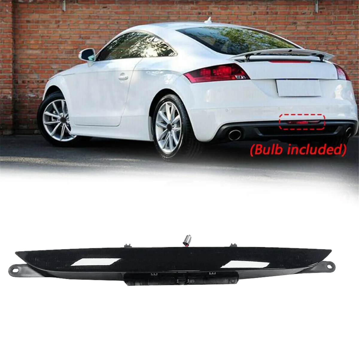 8J0945703 for Audi TT 8J 2006-2014 Car LED Rear Tail Light Rear Bumper Center Reflector Fog Light Warning Light Black