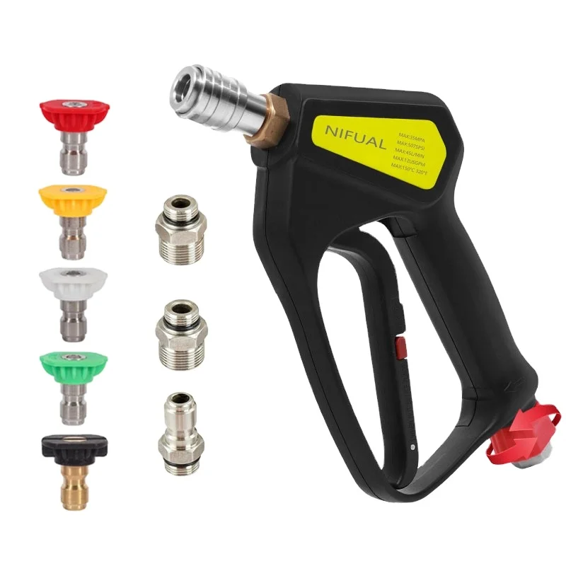 

Max 350 Bar 5075 PSI Replacement High Pressure Short Washer Gun ST-2300.Power Washer Trigger Spray Gun with 1/4" Quick Connector