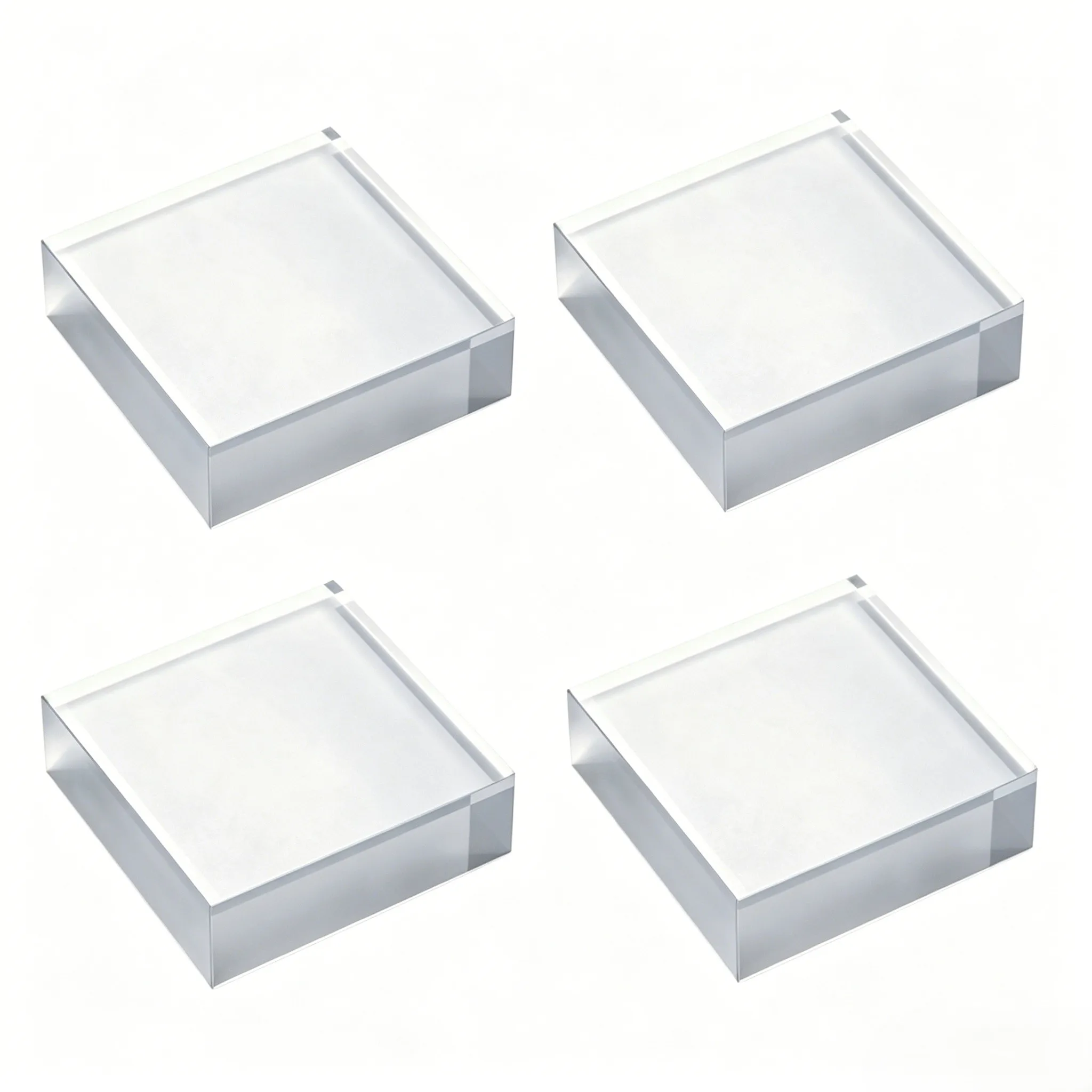 4Pcs Clear Display Risers for Jewelry Rings Collectibles Home Retail Gallery Office Trophy Presentation Stands