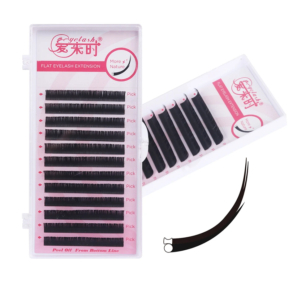 

Flat Ellipse Flat Lash Black C D Curl 0.15 0.20mm Eyelash Extension Split Tip Profession Soft Silk Flat Natural Individual Lash