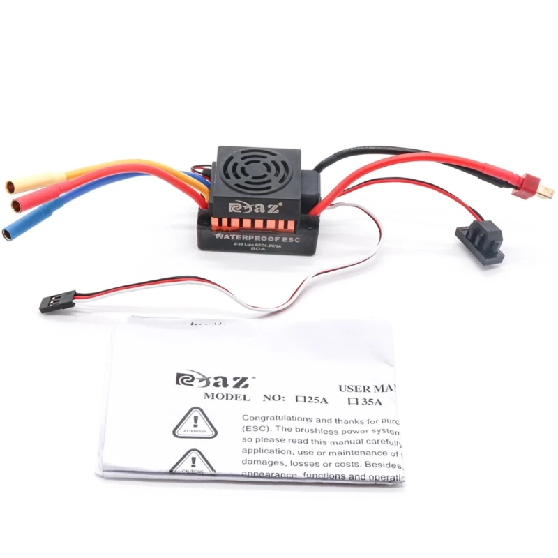 

60A Brushless Motor Waterproof Electronic Speed Controller for 1/10 Car Off-Road Truck Buggies Rock Crawlers