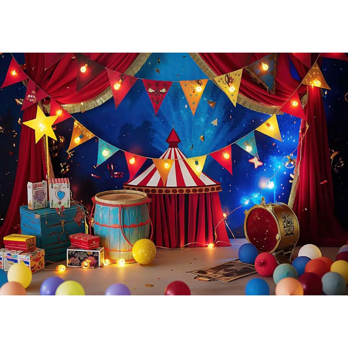 Allenjoy Carnival Circus Backdrop