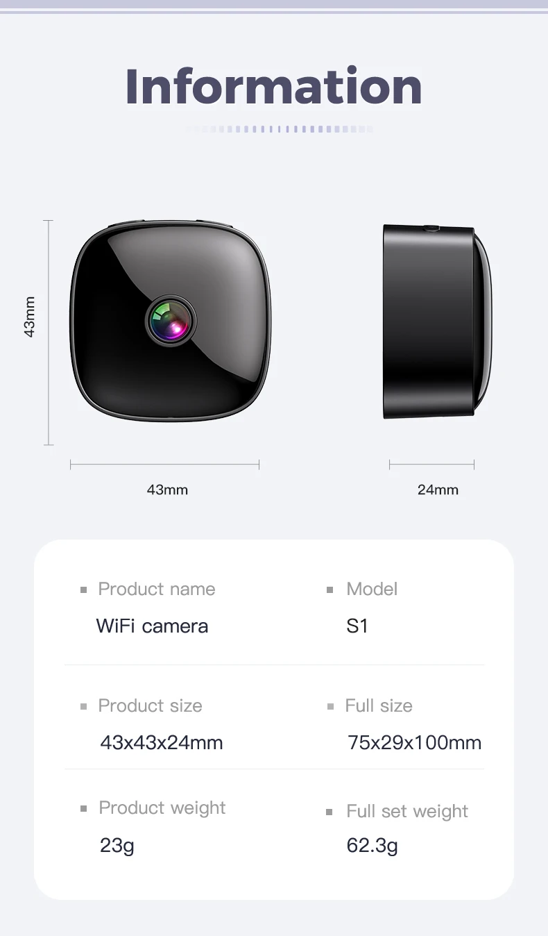 A9 1080P HD Wifi Mini Surveillance Camera, Smart Wireless Security Camcorder