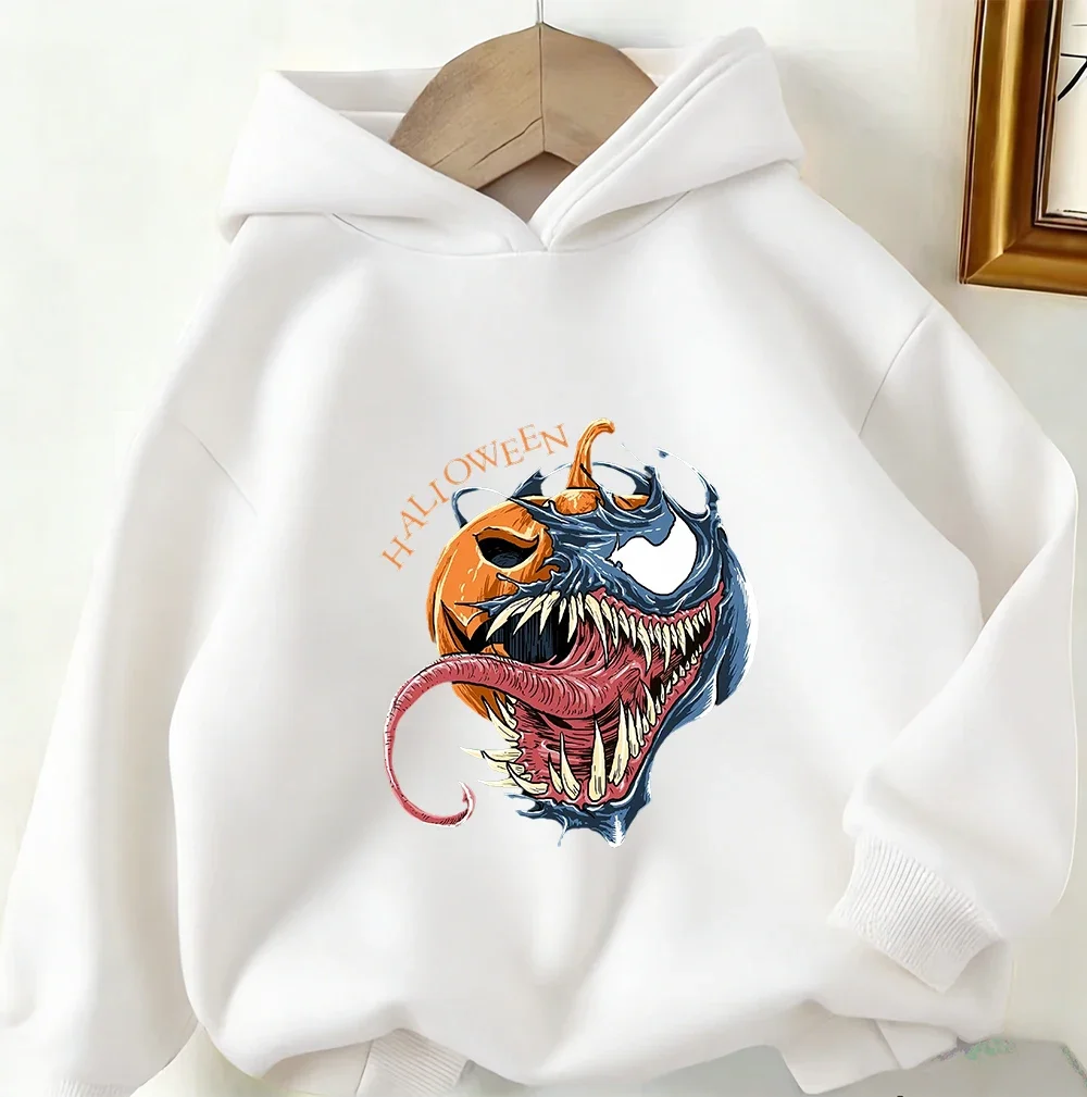

Толстовка с капюшоном Kawaii Street Style Venom, зимняя модная повседневная одежда с героями мультфильмов для детей 3-14 лет