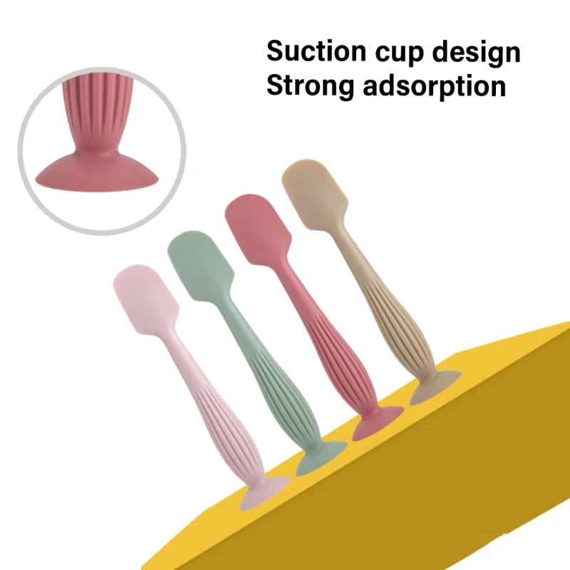 Portable Handheld Scraping Spoon with Suction Base for Gentle Baby Skin Care