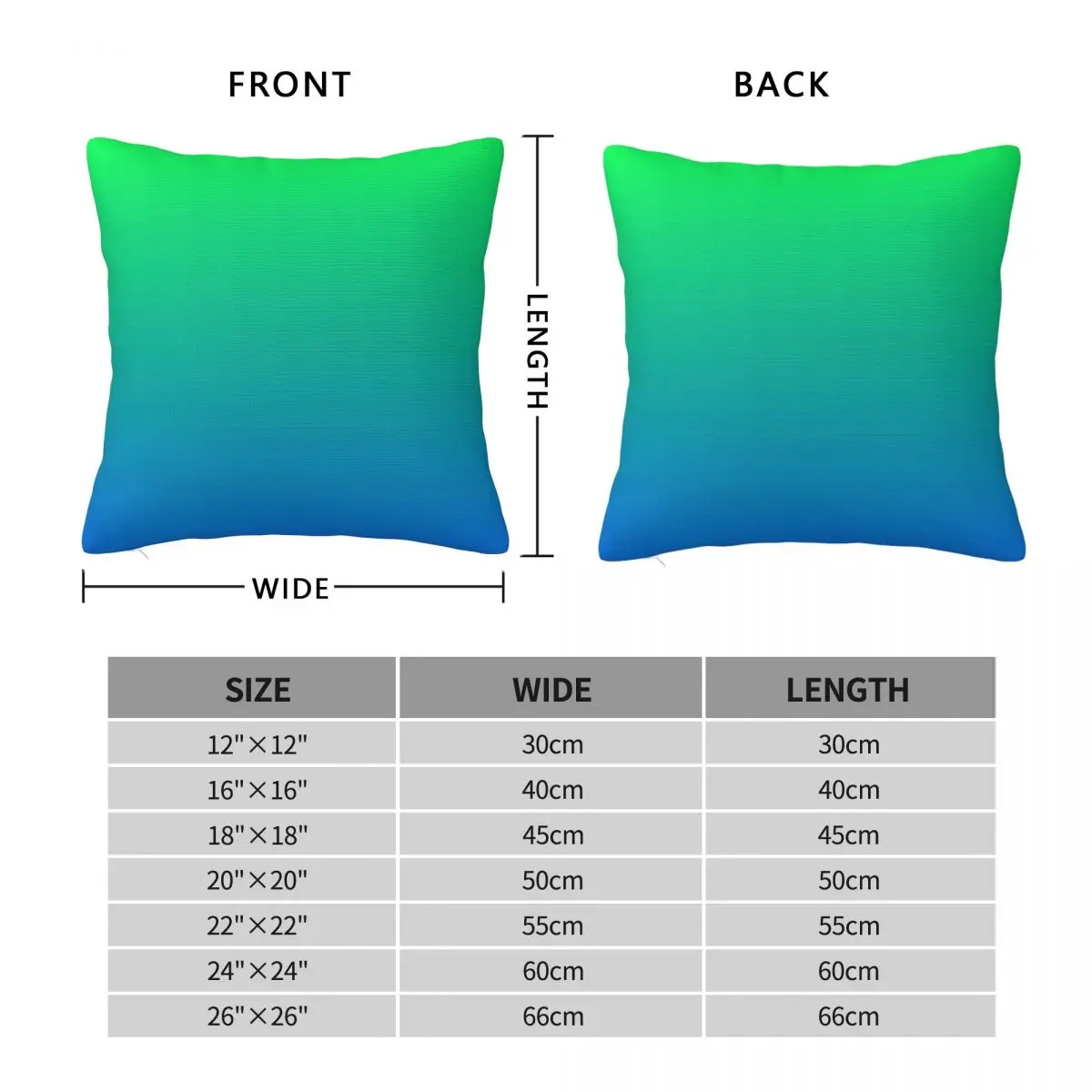 Earth Color Gradient Green Blue Pillowcase Polyester Linen Velvet Printed Zip Decorative Home Cushion Cover