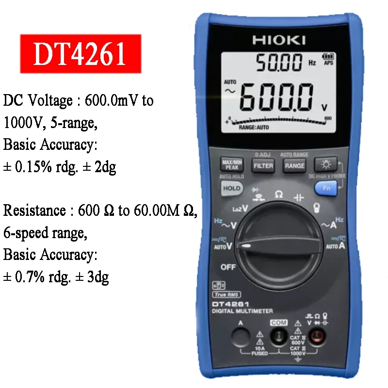 HIOKI  Digital Multimeter Multimeter High Precision Measures Voltage Resistance Current Capacitance and Diodes DT4261