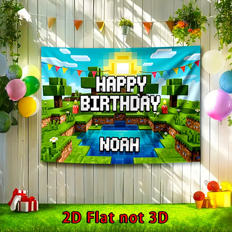 لافتة مسطحة ثنائية الأبعاد، قطعة واحدة من تخصيص الاسم الشخصي - نص قابل للتحرير، لمختلف المناسبات الحفلات، لافتة بوليستر مقاس 90.5 × 70.8 بوصة #3