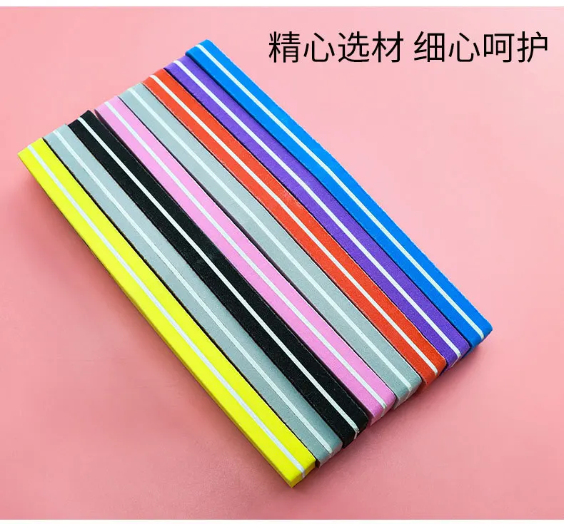 Lime à ongles professionnelle Double face, éponge colorée, polissage, ponçage, pédicure, outils de manucure, 8 pièces