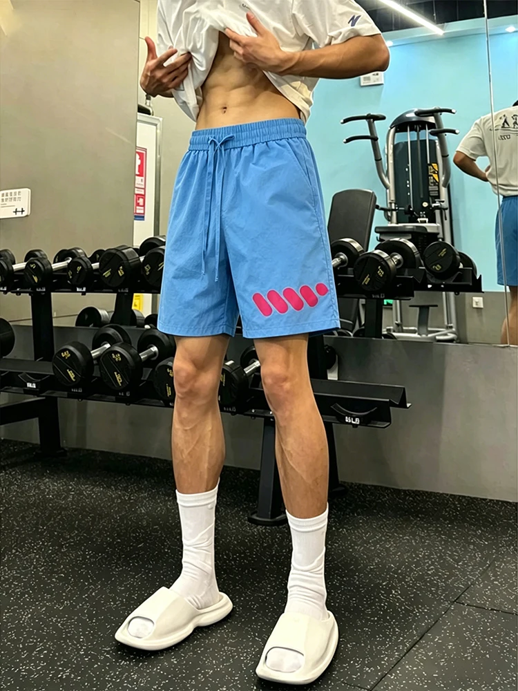 

Blue Quick Dry Basketball Shorts Men's Summer American Outdoor Training Sports Pants Running Five-Quarter Length
