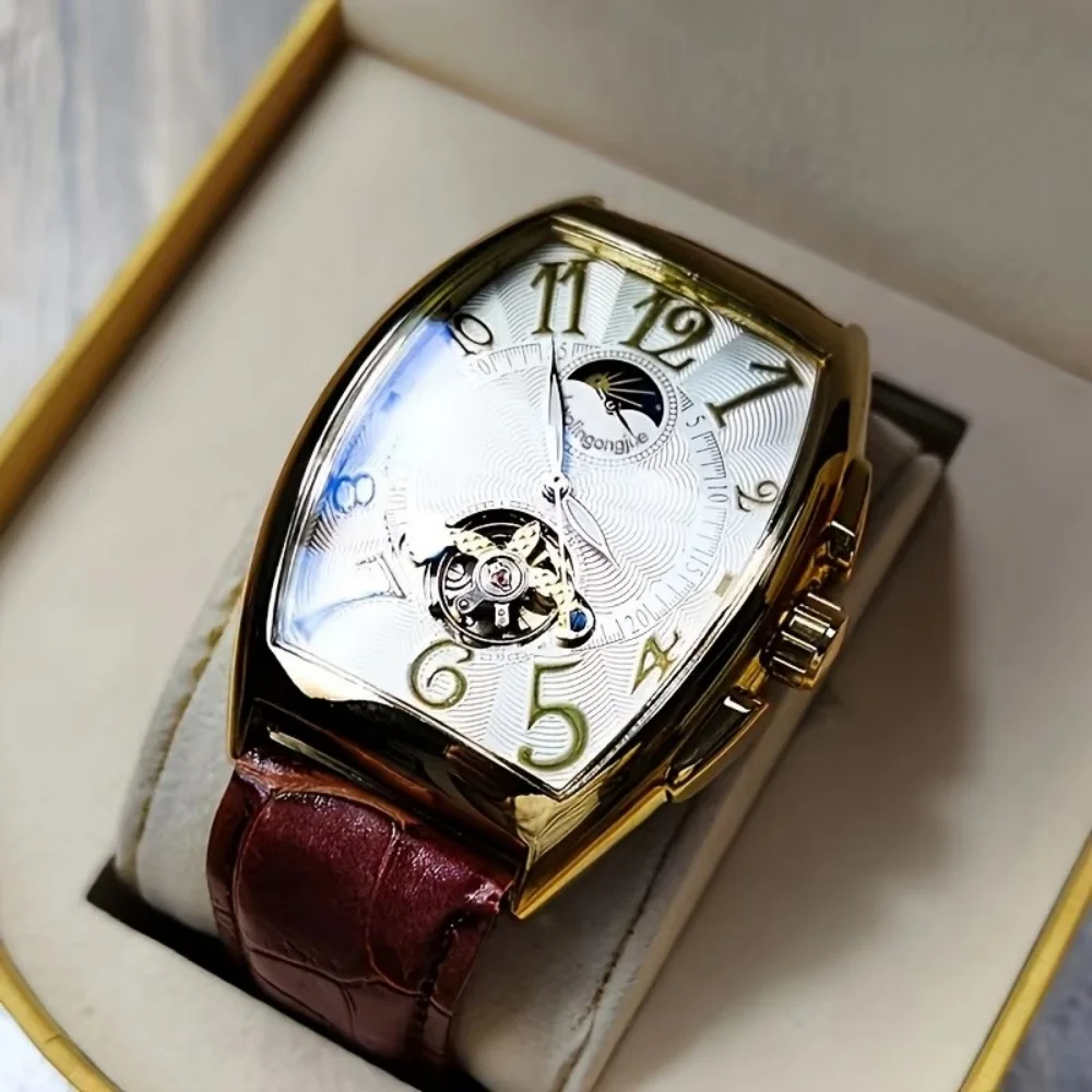 Nouvelle montre mécanique pour homme, montre squelette entièrement automatique, montre homme étanche et lumineuse pour affaires et loisirs, montre haut de gamme tendance et polyvalente à grand cadran,
