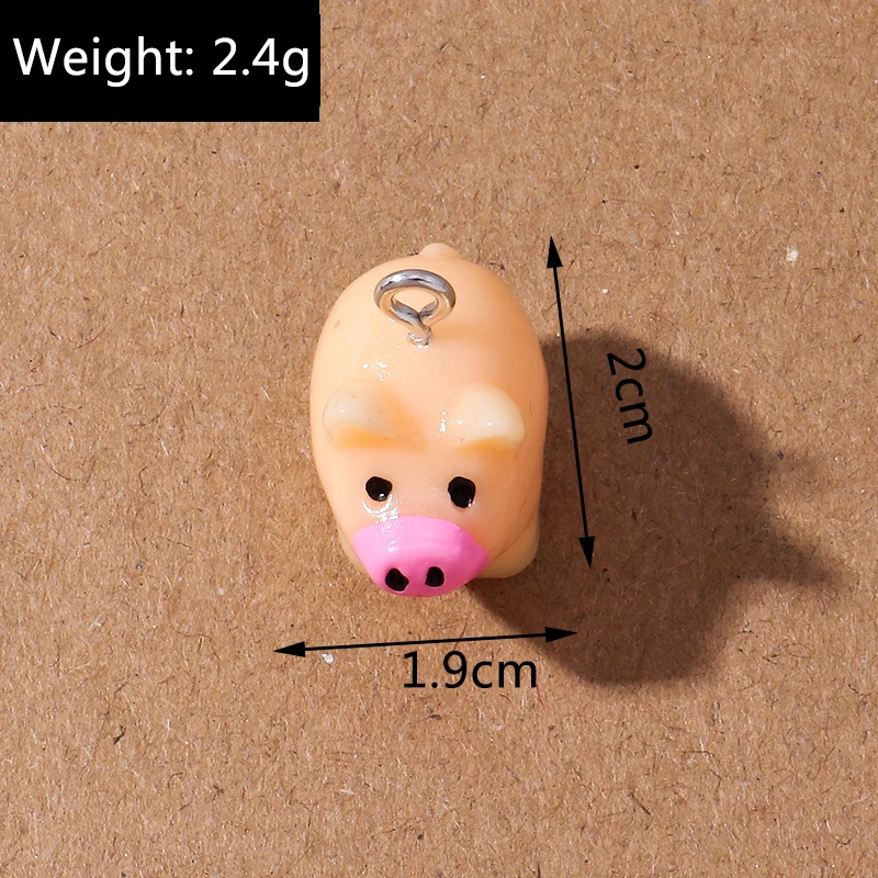 10 Stück niedliche Tier-Anhänger aus Kunstharz, Kuh-Anhänger für die Schmuckherstellung, Ohrringe, Halskette, DIY, handgefertigtes Armband, Zubehör – Detail 12
