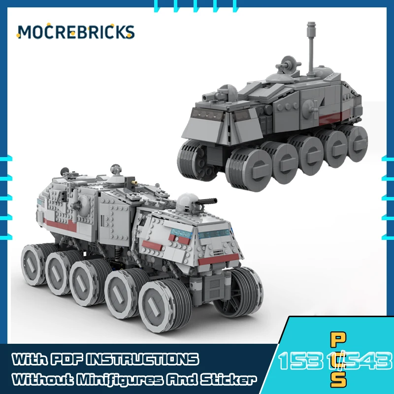 MOC-230596 turbo tanque rastreado veículo blindado bloco de construção diy modelo técnico tijolos quebra-cabeça brinquedos para presentes das crianças