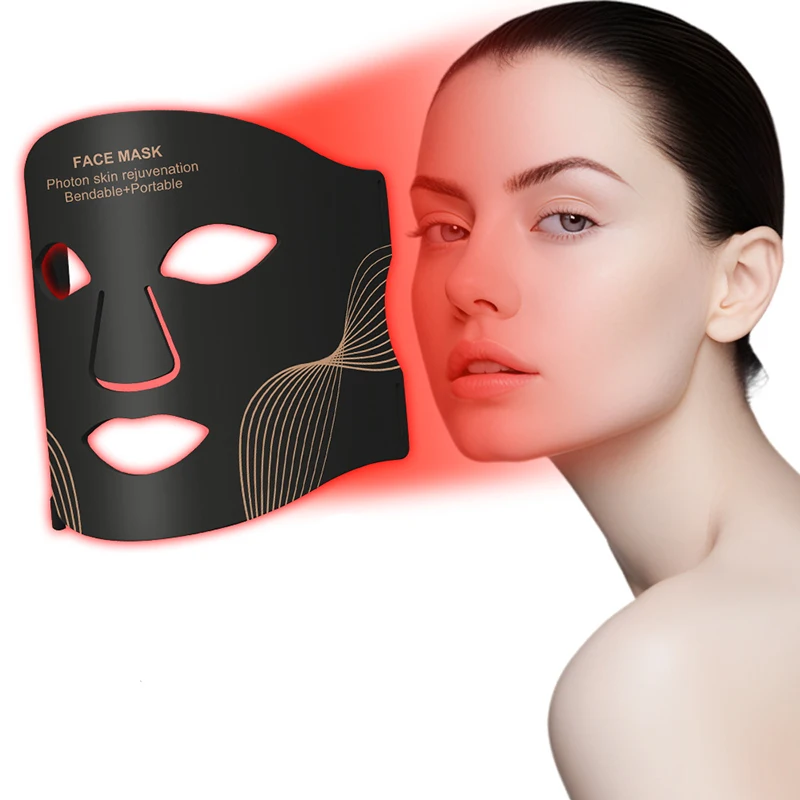 Silikon 7-Farben LED Gesichtsmaske LED Photon Rotlichttherapie Gesichtsmaske Hautverjüngung Heimgebrauch Gesichtsstraffung Aufhellung Hautpflege
