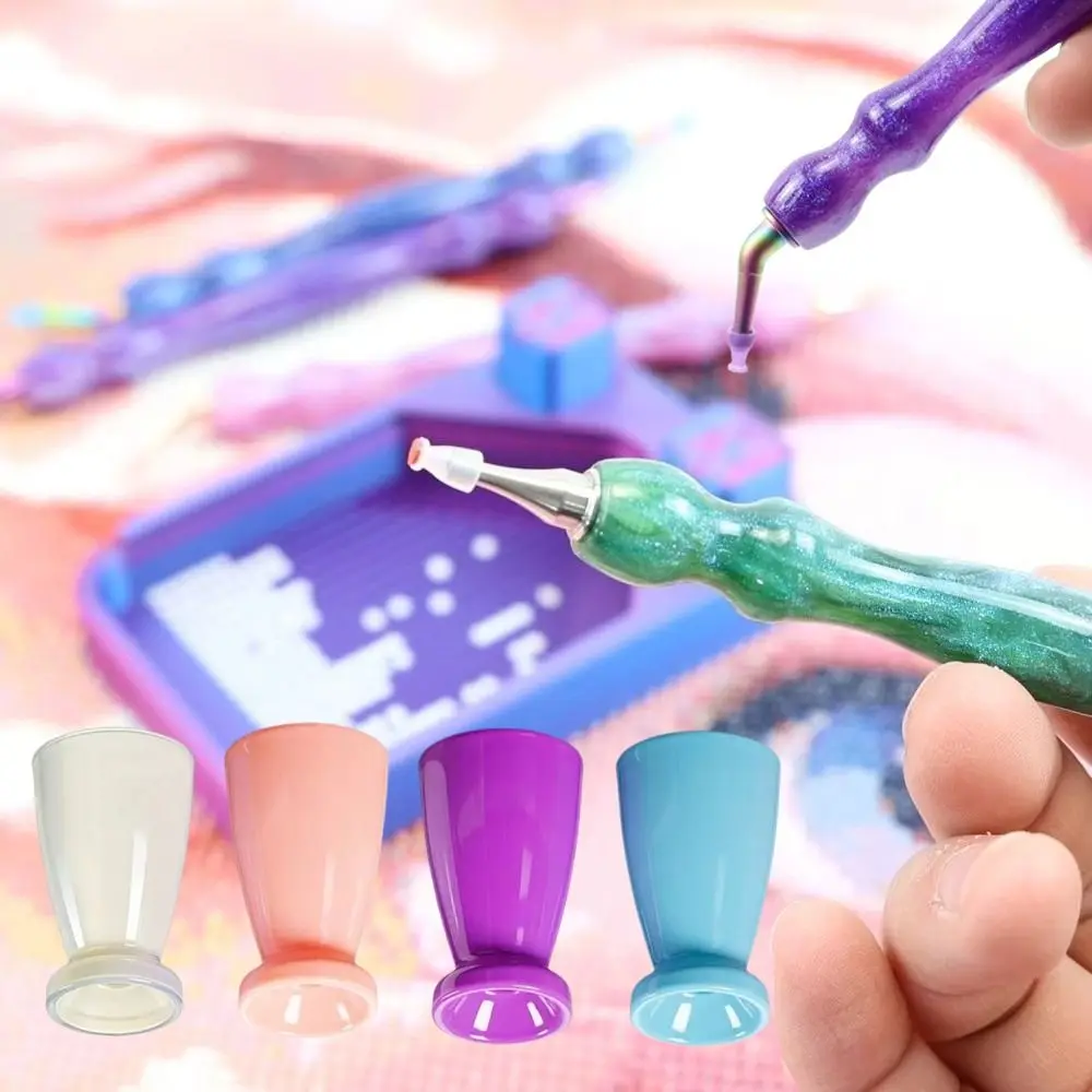 10Pcs No Wax Diamond Painting Pen Tips Comfort Grip DIY Diamond Art Pen Tips Silicone Tips No Power Required