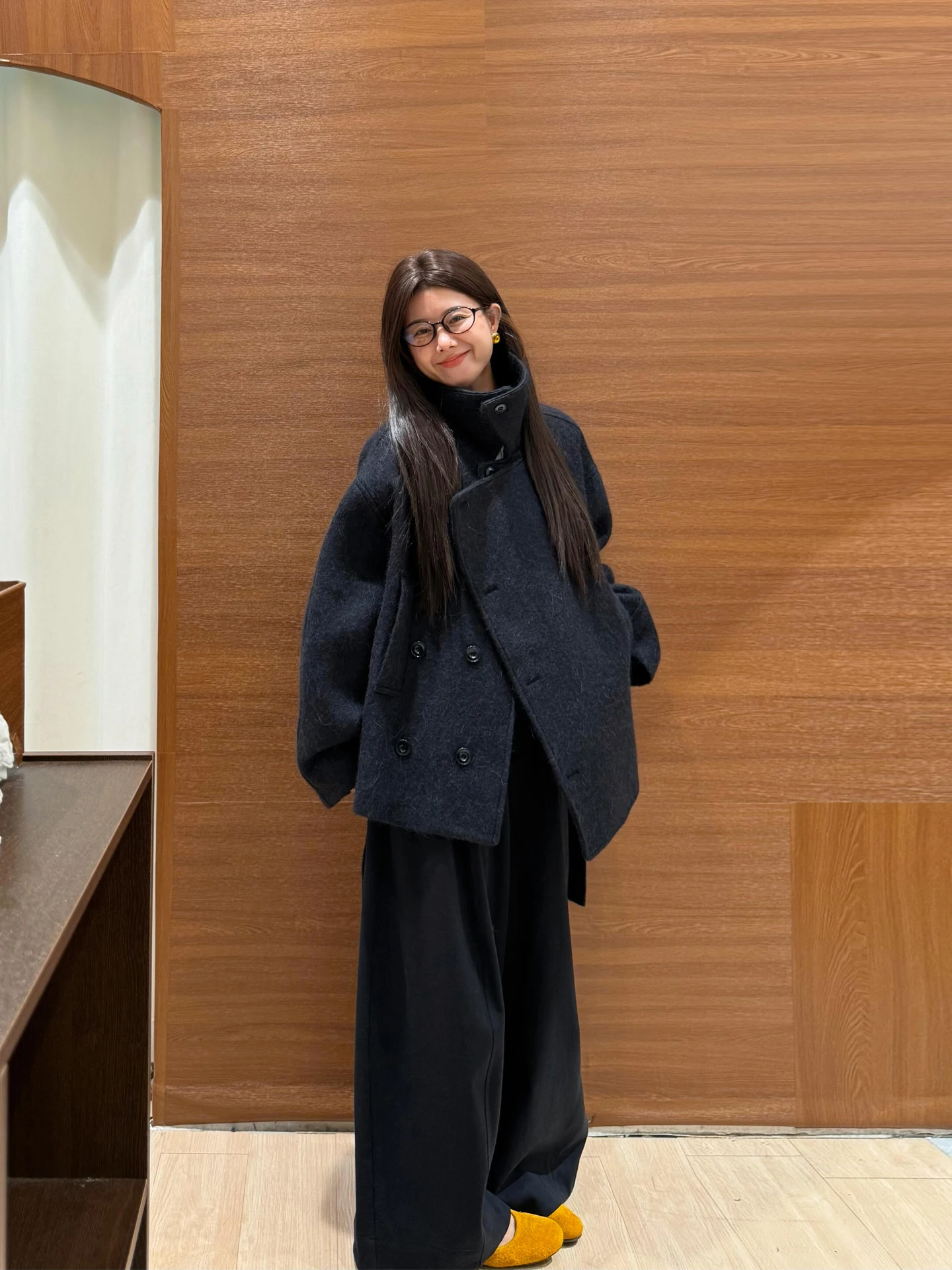 Korean Style Women's Woolen Coat Hepburn Loose Fit Autumn Winter New Design Sensation Fashion Outerwear Straight Cut Long Sleeve