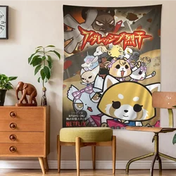 Aggretsuko Anime-Rock Printed Large Wall Tapestry Indian Buddha Wall Decoration Witchcraft Bohemian Hippie Decor Blanket