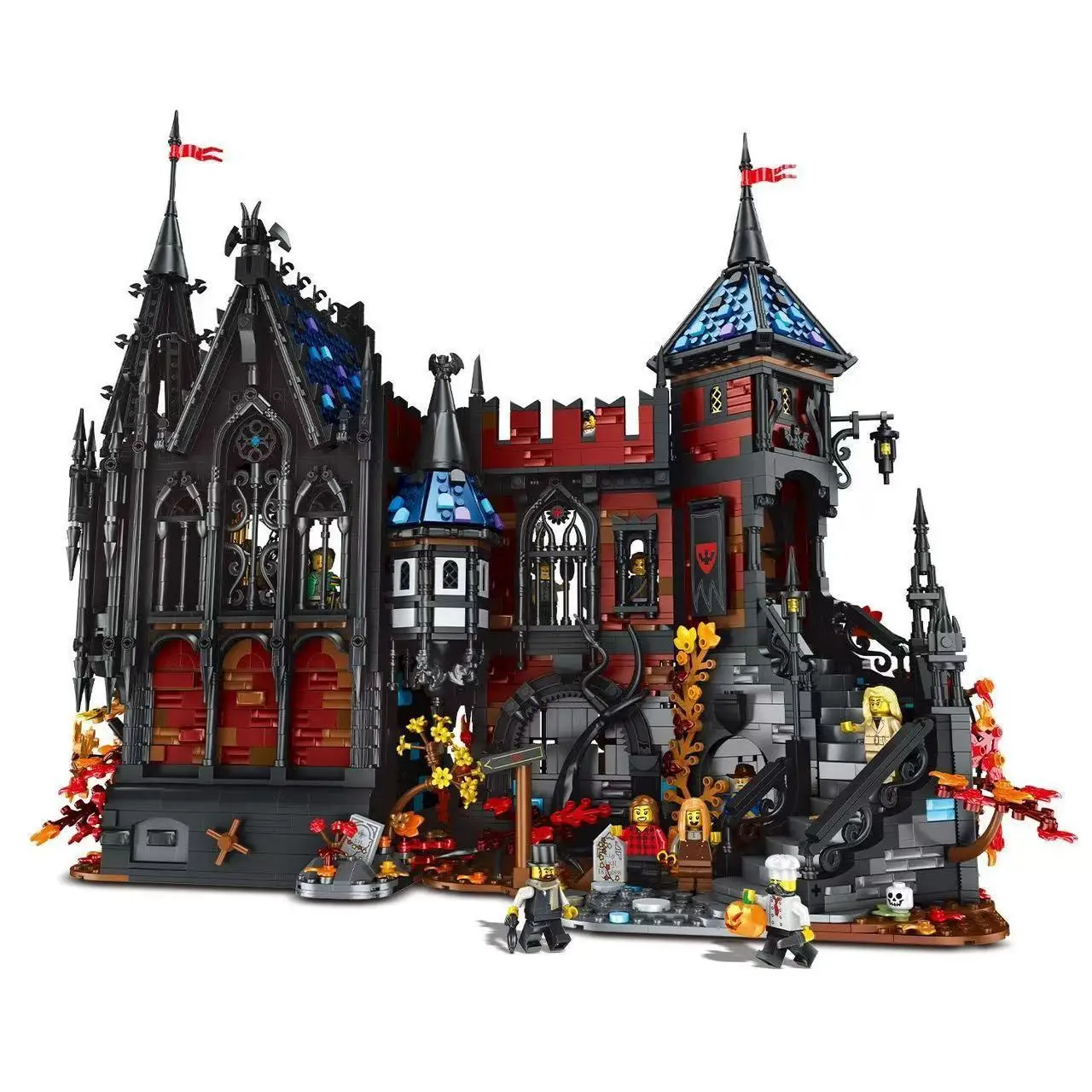 Hot selling MOC vampire castle set street view building toy model, suitable for hobby collection and living room decoration