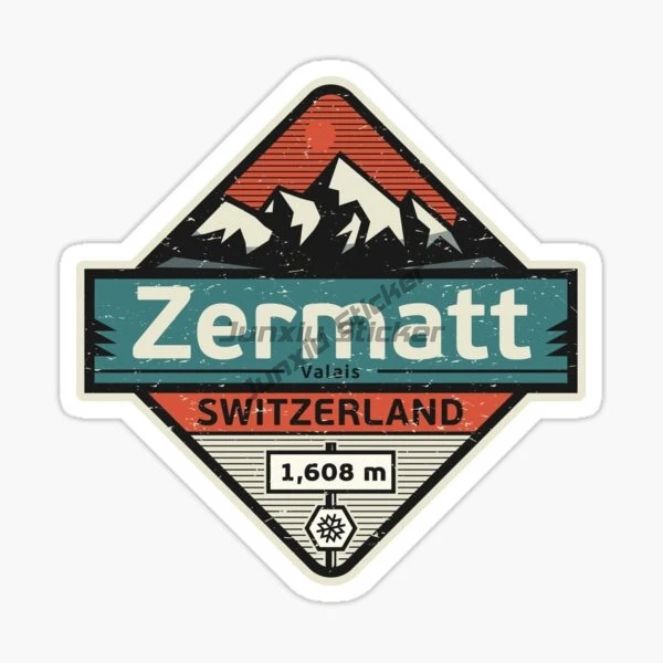 جبال الألب السويسرية سويسرا FURKA تمرير ZERMAT INTERLAKEN ZURICH OBERALP تمرير سيارة ملصق الفينيل ذاتية اللصق ملصق مائي