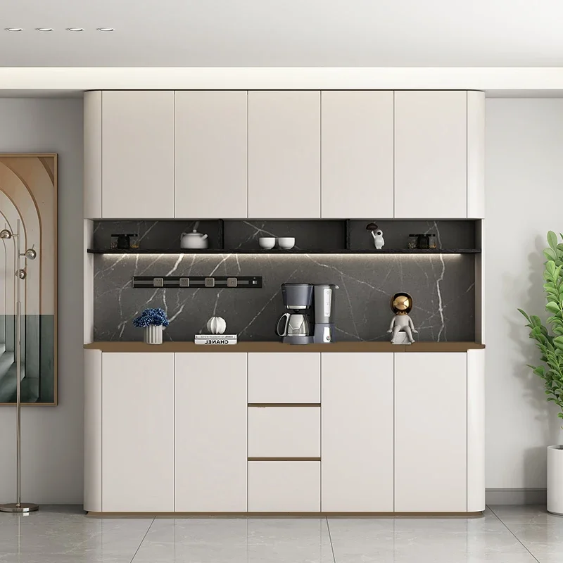 Best Large Space Multifunctional Highboard Sideboard Cabinet Easy Installation Glass Doors for Dining Room