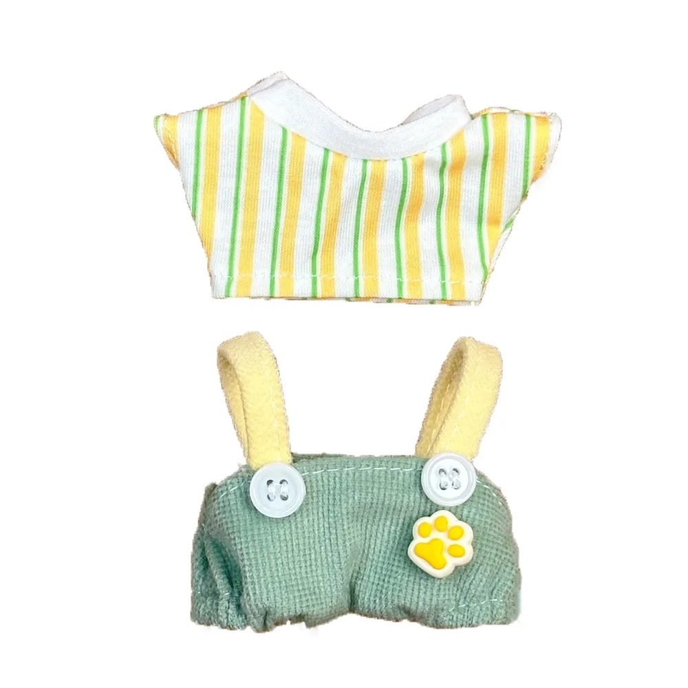 

Clothes Cat Paw Pants 10cm Cotton Clothes Striped T-shirt Lovely Clothes Outfit Colorful Suit Dress Up Set 10cm Cotton