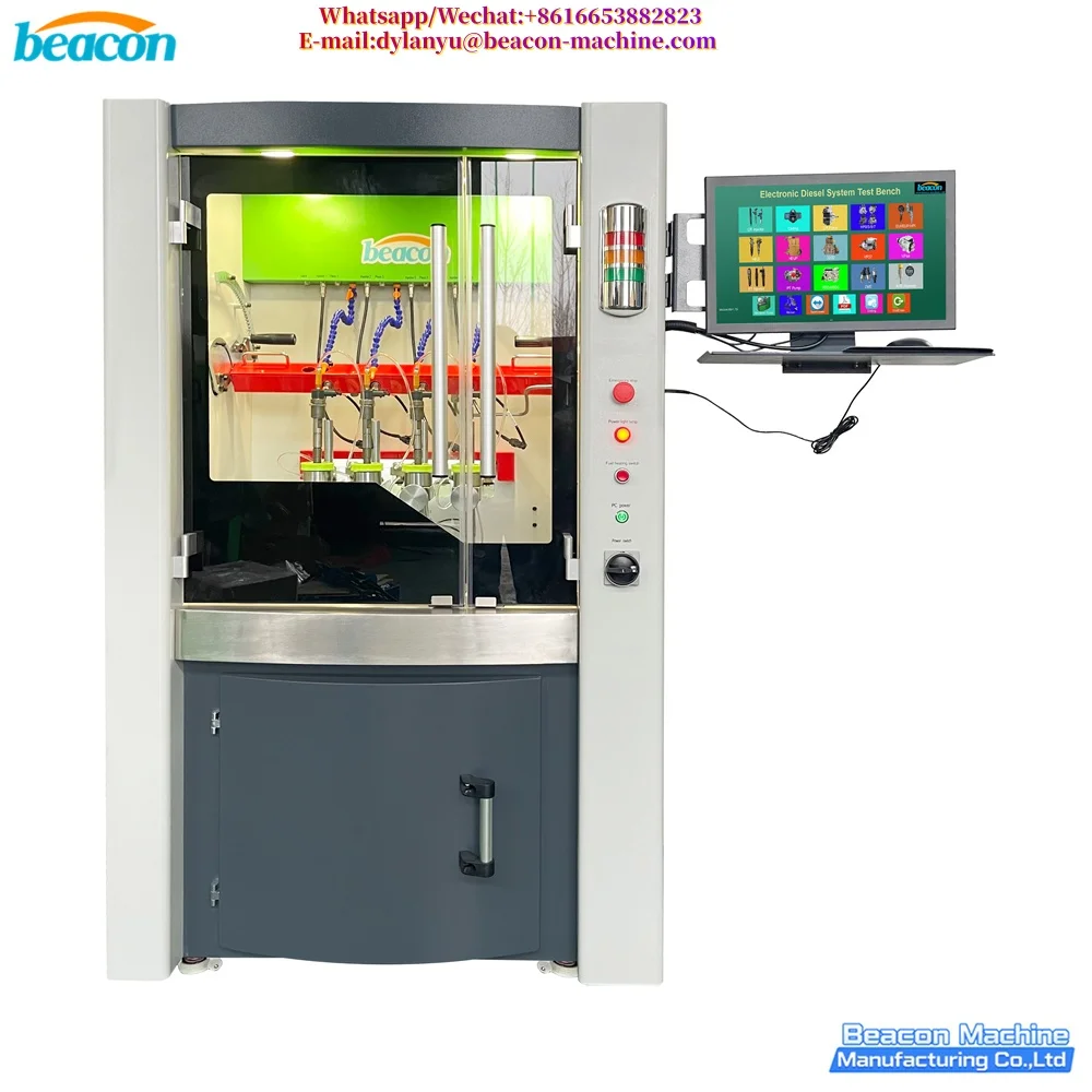 Common Rail Injector Test Bench with Flow Sensors for Simultaneous Testing of Four Diesel Injectors