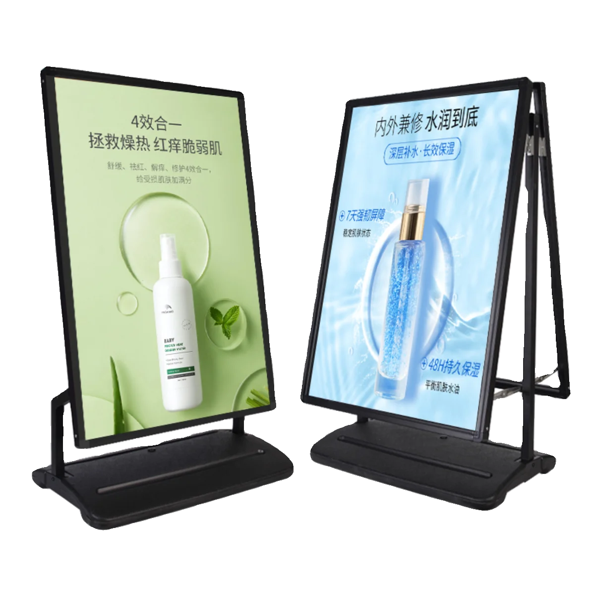 

Customized Vertical Soft Film Luminous Led Poster Holder Water Light Box Mobile Waterproof Floor Outdoor Stall Display Sign