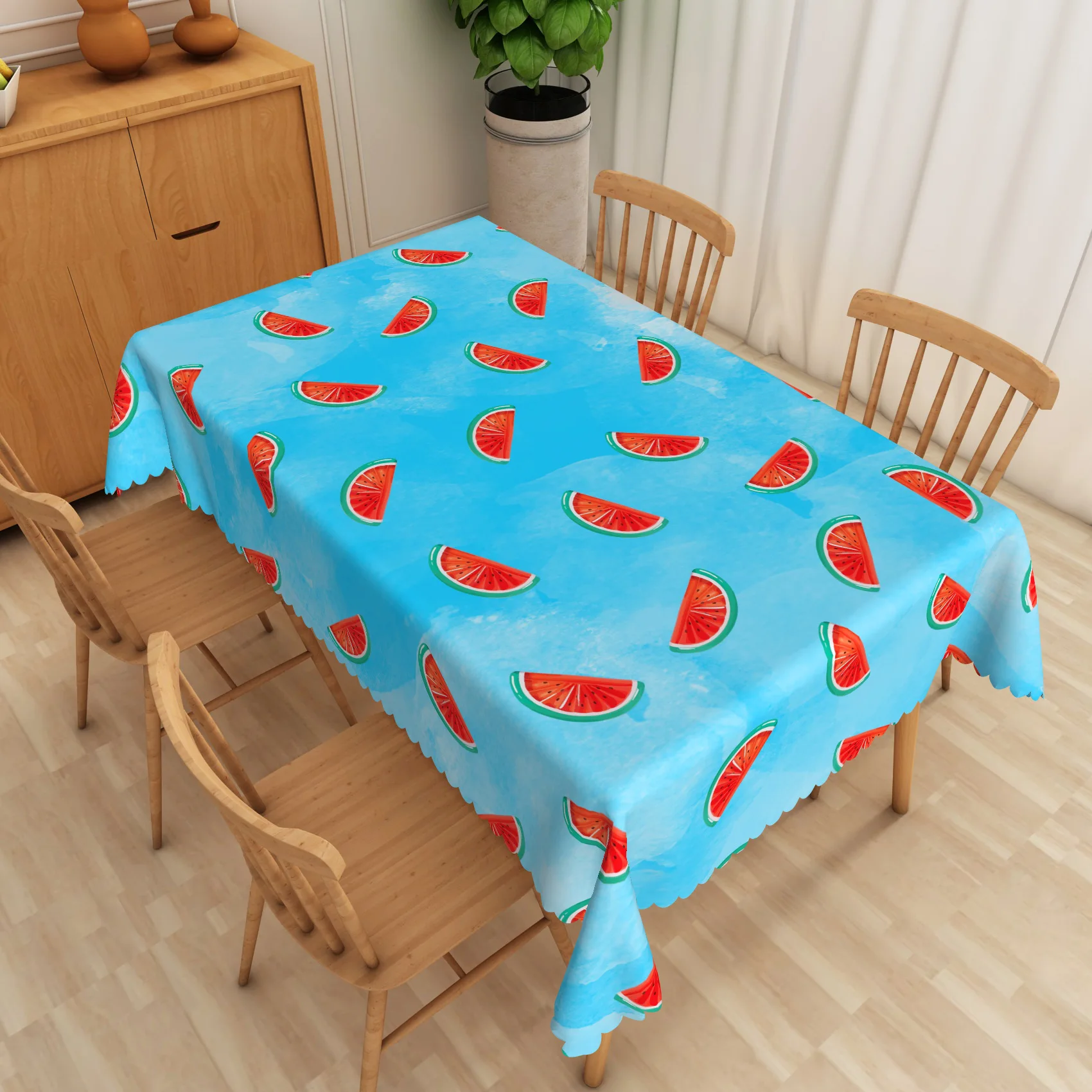 F127 Summer fresh lemon print kitchen table cloth waterproof and oil-proof party party coffee table table cloth table mat