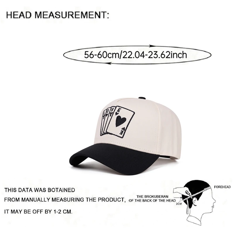 2026 New Baseball Hat Red Peach Poker LOVE Embroidered Hip Hop Skateboarding Hat Daily Commuting Decoration Sunshade Hat Unisex - view 6