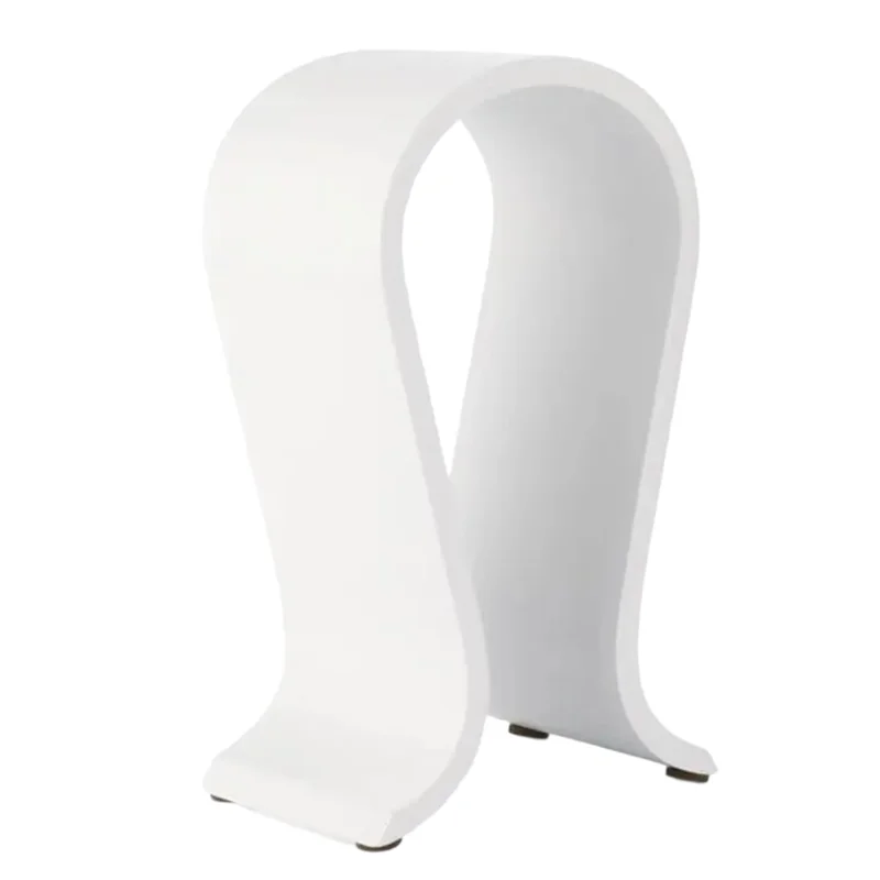 ABKN-Soporte universal para auriculares sobre la oreja, soporte de madera para exhibición en escritorio, organizador de almacenamiento estable, color blanco