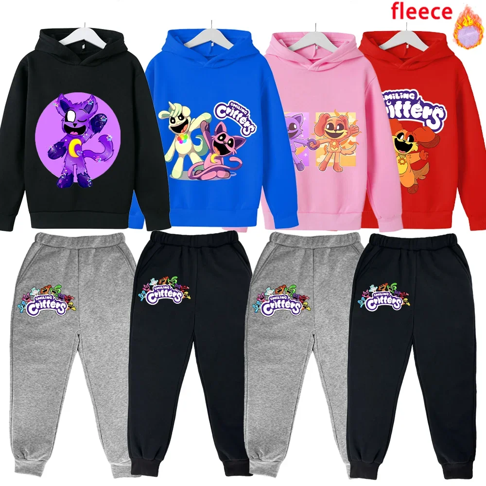 New Smilings Critters Sweatshirts Pants Sets 2pcs Cartoon Anime Figures Catnap Long Sleeves Trousers Thickened Clothing Suits