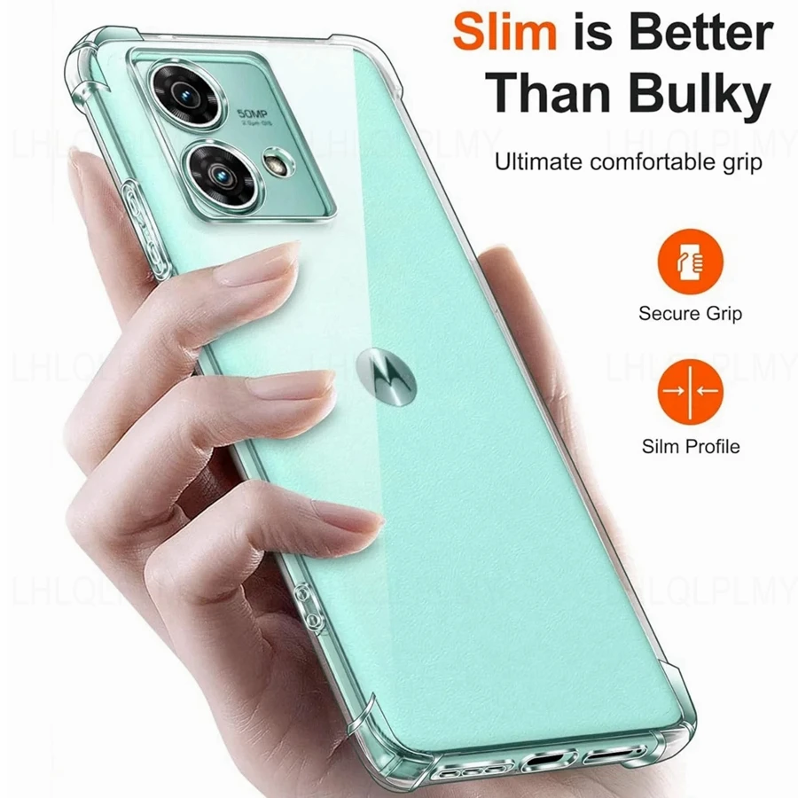 Thick Shockproof Silicone Case For Motorola Edge 20 Lite 30 Fusion 40 Pro 50 Neo Ultra 5G Moto G20 E22 E32 E14 E22i E32S Cover