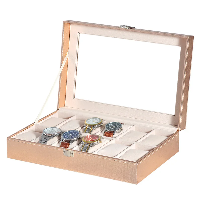 Luxury 6/10/12 Grids Handmade Watch Case Storage Box caja para relojes Colorful Watch Holder for Holding Display porta orologi