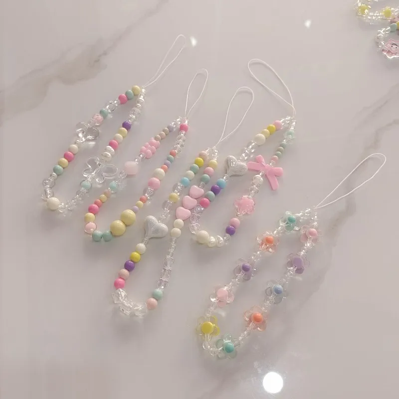 

Красочные конфеты из бисера, подвеска для телефона, ремешок-цепочка с бабочкой, браслет, веревка, шнур, подвесная сумка, браслет