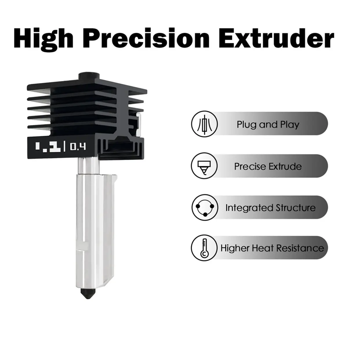 

4Pack 0.2/0.4MM Hotend for P2S/H2S/H2D/A1/A1 Mini Combo Nozzle Print Head Hot End Kit Hardened Steel Nozzle Hotend