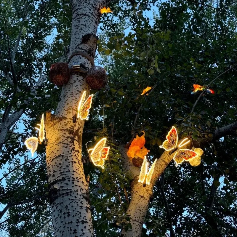 LED Butterfly Decoration Customized Colorful Dynamic Butterfly Floor Lamp Light Simulated Dynamic Insect Led Lights Party Decor